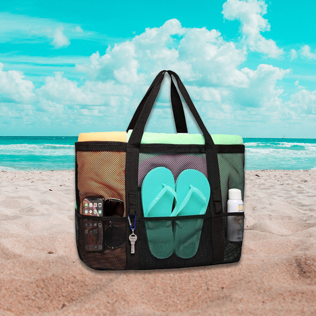 mesh beach bag