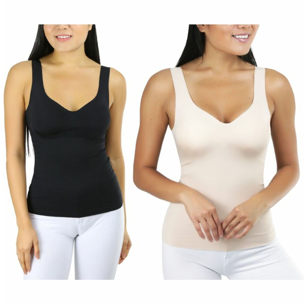 Buy Pack of 2 - Seamless Shapewear Underbust Cami and Thigh Slimming Brief  Nude For Women