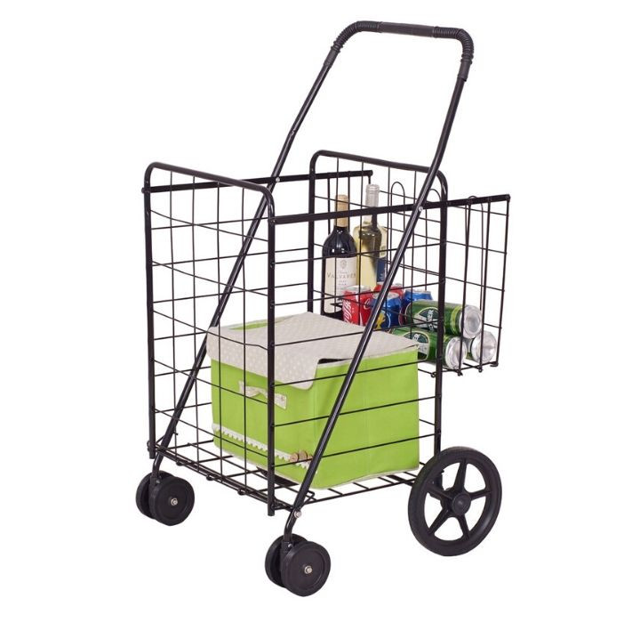 Jumbo Folding Rolling Shopping Cart Pick Your Plum