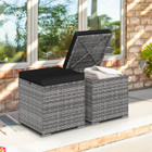 Patio Rattan Ottomans with Hidden Storage Space (Set of 2) product image