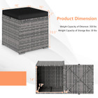 Patio Rattan Ottomans with Hidden Storage Space (Set of 2) product image