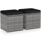 Patio Rattan Ottomans with Hidden Storage Space (Set of 2) product image