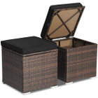 Patio Rattan Ottomans with Hidden Storage Space (Set of 2) product image