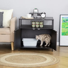 PawHut Double-Door Cat Litter Box Enclosure with Storage Shelf product image