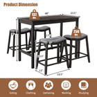 5-Piece Counter Height Table & Upholstered Stools product image