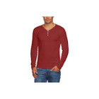 Men’s Slim Fit V-Neck Long Sleeve Cotton T-Shirt with 3-Button Opening product image