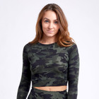 Women's Long Sleeve Round Neck Crop Top product image