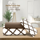 Zipper Closure Microfiber Quilt Duvet Cover with Matching Pillow Shams product image