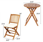 Folding Wooden 3-Piece Patio Bistro Set product image