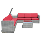 8-Piece Wicker Sofa Rattan Dining Set Patio Furniture with Storage Table product image