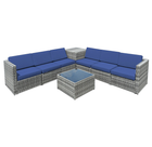 8-Piece Wicker Sofa Rattan Dining Set Patio Furniture with Storage Table product image