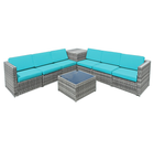 8-Piece Wicker Sofa Rattan Dining Set Patio Furniture with Storage Table product image