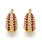 18K Gold-Filled High-Polish Red & White Crystal Earrings product image