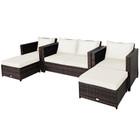 Rattan 5-Piece Cushioned Patio Set product image