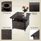 Outdoor Patio PE Rattan Wicker Steel Side Deck Table with Umbrella Hole product image