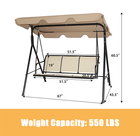 3-Seat 550-Pound Capacity Outdoor Canopy Patio Swing product image