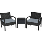 Outdoor 3-Piece Rattan Wicker Patio Conversation Furniture Set product image