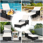 Patio Wicker Chaise Lounge Chair with Pillow and Adjustable Backrest product image
