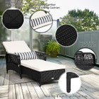 Patio Wicker Chaise Lounge Chair with Pillow and Adjustable Backrest product image