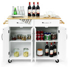 Rolling Wood Top Cabinet Kitchen Island Cart product image