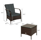 Rattan Outdoor 3-Piece Chair & Table Set product image