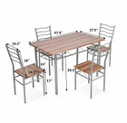 Modern Wood and Metal 5-Piece Dining Table Set product image