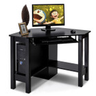 Black Wooden Corner Desk with Keyboard Drawer product image