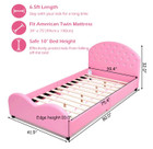 Pink Kids' Upholstered Platform Wooden Bed Frame product image