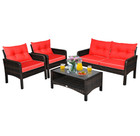 Rattan 4-Piece Loveseat & Chairs Patio Furniture Set  product image