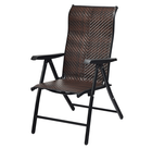 Brown Rattan Reclining Foldable Patio Chairs (Single or Set of 2) product image