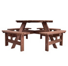 Outdoor Wood 8-Seat Round Picnic Table Set product image