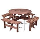 Outdoor Wood 8-Seat Round Picnic Table Set product image