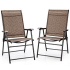 Outdoor Patio Folding Sling Back Camping Deck Chairs (Set of 2) product image