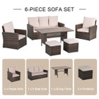 Outsunny® 6-Piece All-Weather Rattan Wicker Patio Dining Set product image