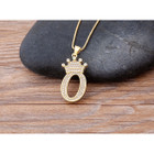 A-Z Alphabet Initial Crown Pendant Necklace product image