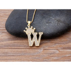 A-Z Alphabet Initial Crown Pendant Necklace product image