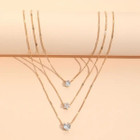 Crystal Drop Star Heart Layered Necklace product image