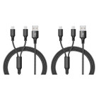 6-Foot 2-in-1 Braided Nylon Lightning Charging Cable (1- or 2-Pack) product image