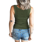 Women's Ribbed Scoop Neck Button Henley Tank product image