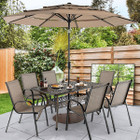 All-Weather Outdoor Dining Table with Aluminum Umbrella Hole product image