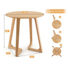 24-Inch Round Solid Rubberwood End Table product image