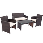 Rattan 4-Piece Curved Back Patio Furniture Set product image