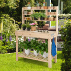 Large Garden Potting Bench Table with Display Rack and Hidden Sink product image