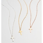 18K Gold-Plated Tiny Cross Necklace product image