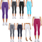Women's High-Waisted Solid Active Workout Capri Leggings (6-Pack) product image