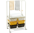 6-Drawer Rolling Storage Cart with Hanging Bar product image