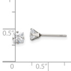 Stainless Steel Polished 4mm Square CZ Stud Post Earrings product image