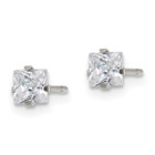 Stainless Steel Polished 4mm Square CZ Stud Post Earrings product image