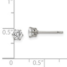 Stainless Steel Polished 4mm Round CZ Stud Post Earrings product image