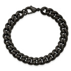 Stainless Steel Brushed Black IP-plated 10mm Curb 8.5in Bracelet product image